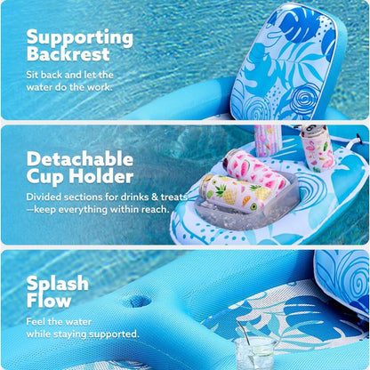 Fabric Backrest Pool Lounger